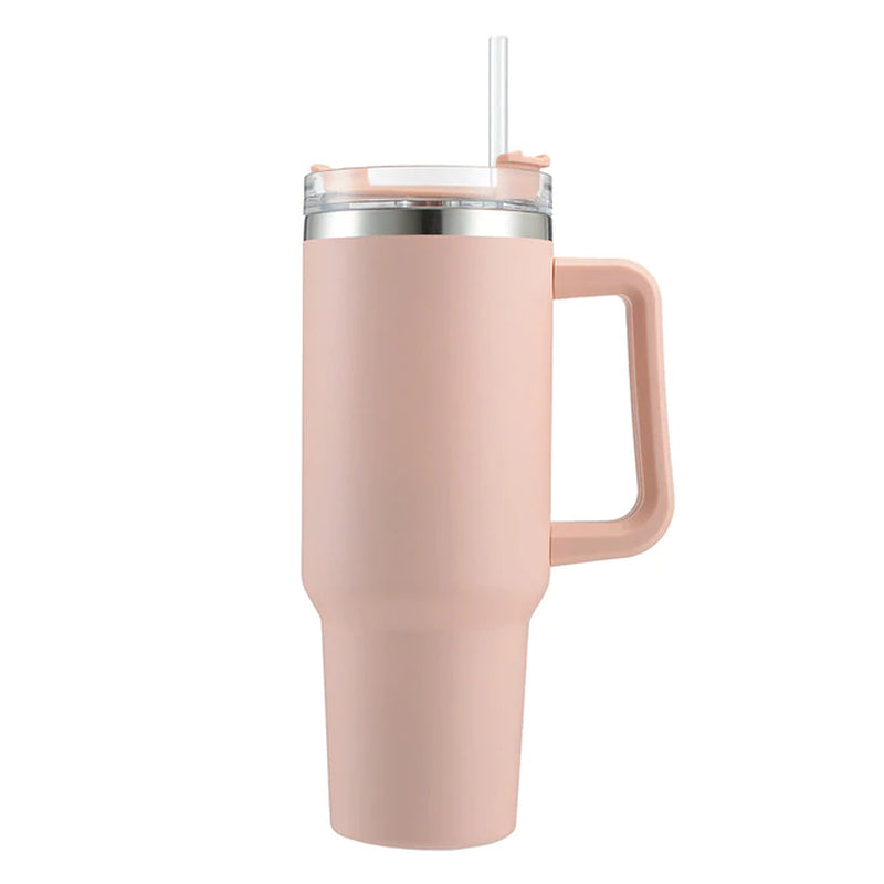 40Oz Mug with Handle Cafe Insulated Tumbler Straw Stainless Steel Coffee Termos Cup In-Car Vacuum Flasks Portable Water Bottle