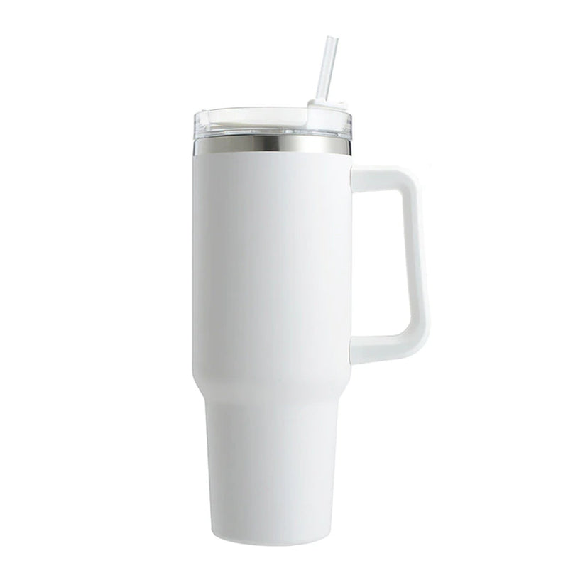 40Oz Mug with Handle Cafe Insulated Tumbler Straw Stainless Steel Coffee Termos Cup In-Car Vacuum Flasks Portable Water Bottle