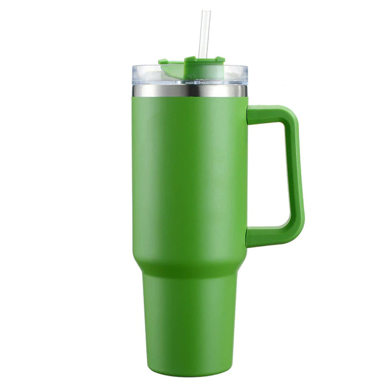 40Oz Mug with Handle Cafe Insulated Tumbler Straw Stainless Steel Coffee Termos Cup In-Car Vacuum Flasks Portable Water Bottle