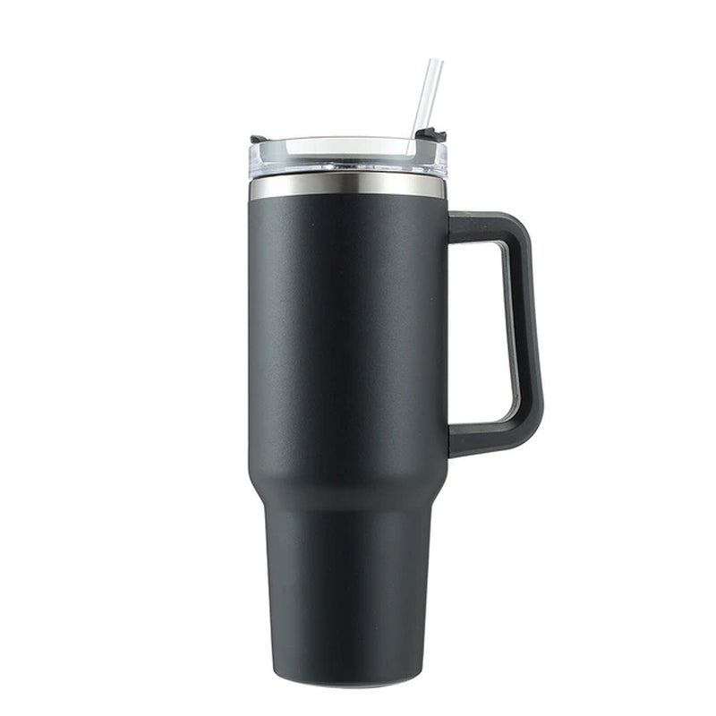 40Oz Mug with Handle Cafe Insulated Tumbler Straw Stainless Steel Coffee Termos Cup In-Car Vacuum Flasks Portable Water Bottle