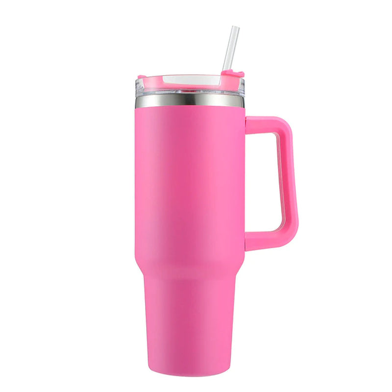 40Oz Mug with Handle Cafe Insulated Tumbler Straw Stainless Steel Coffee Termos Cup In-Car Vacuum Flasks Portable Water Bottle