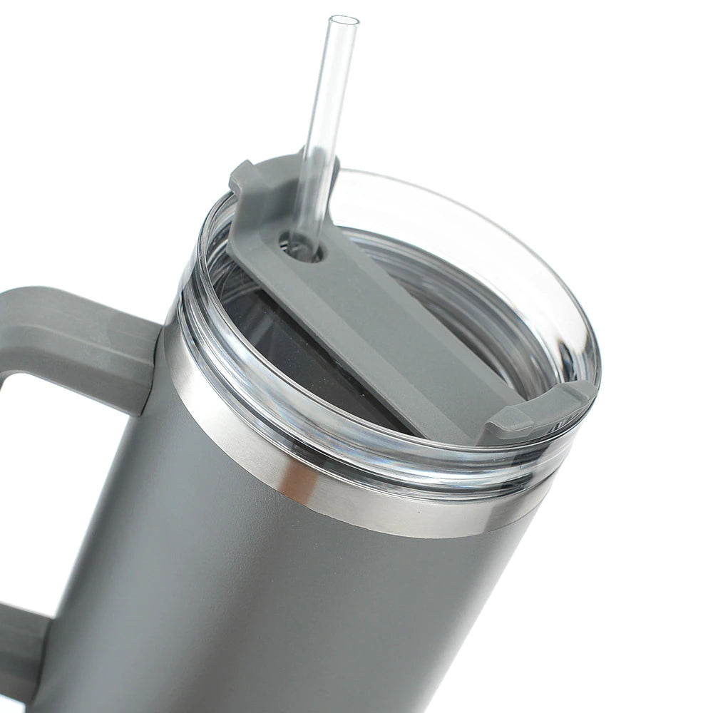 40Oz Mug with Handle Cafe Insulated Tumbler Straw Stainless Steel Coffee Termos Cup In-Car Vacuum Flasks Portable Water Bottle