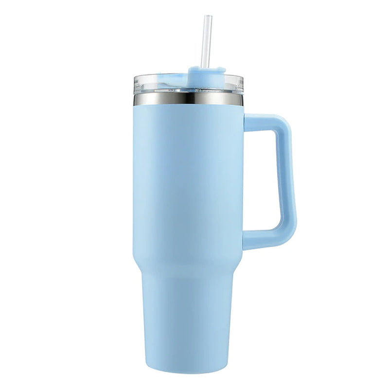 40Oz Mug with Handle Cafe Insulated Tumbler Straw Stainless Steel Coffee Termos Cup In-Car Vacuum Flasks Portable Water Bottle